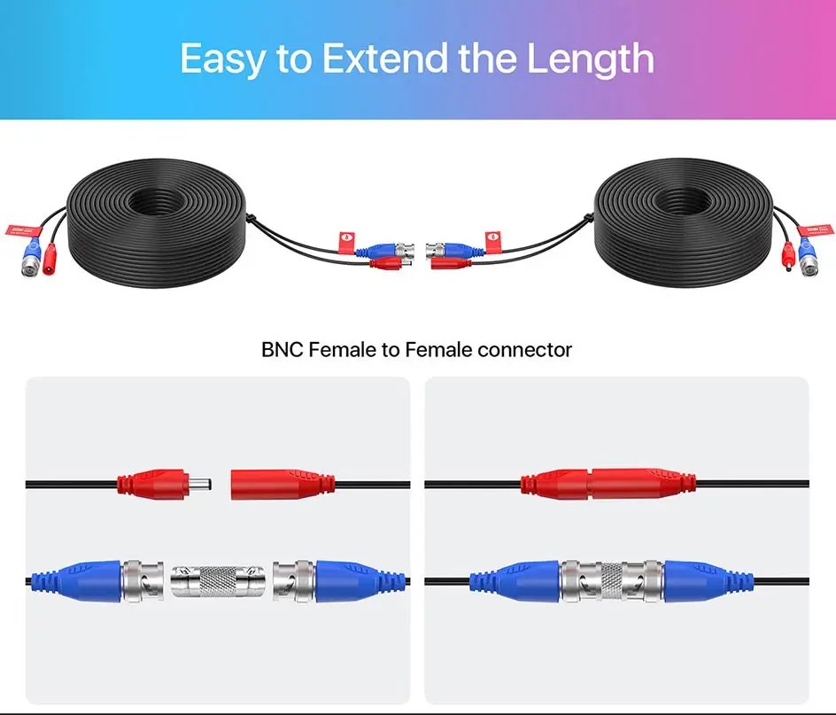 100ft/30M CCTV Cable BNC + DC Plug Cable - For CCTV Camera DVR Security Black Surveillance System Accessories 100ft/30M CCTV Cable BNC + DC Plug Cable - For CCTV Camera DVR Security Black Surveillance System Accessories