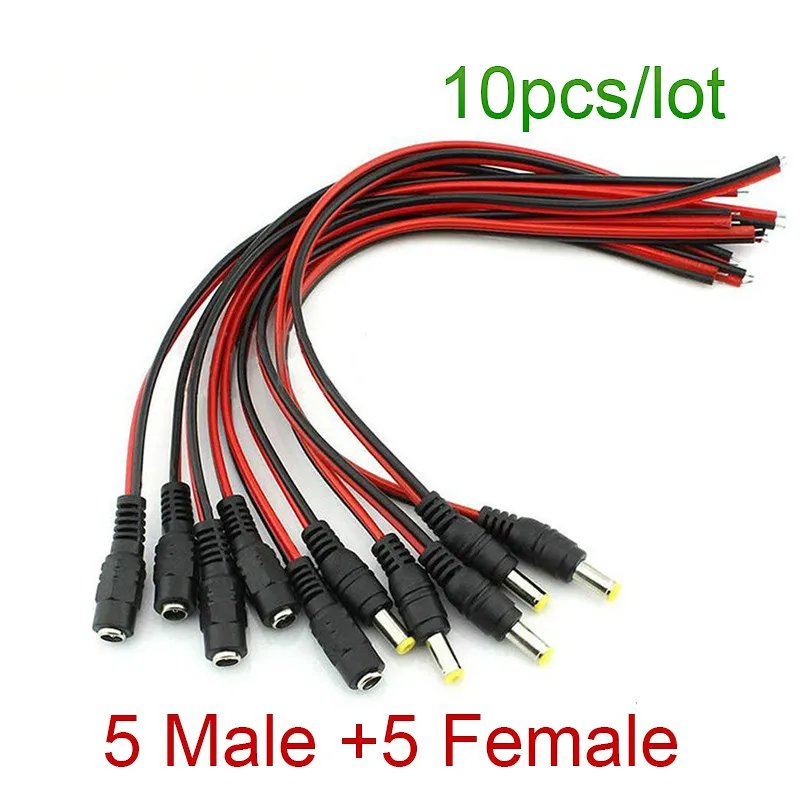Male Female Plug 12V Dc Power - Pigtail Cable Jack For Cctv Camera Connector Tail Extension 12V DC Wire