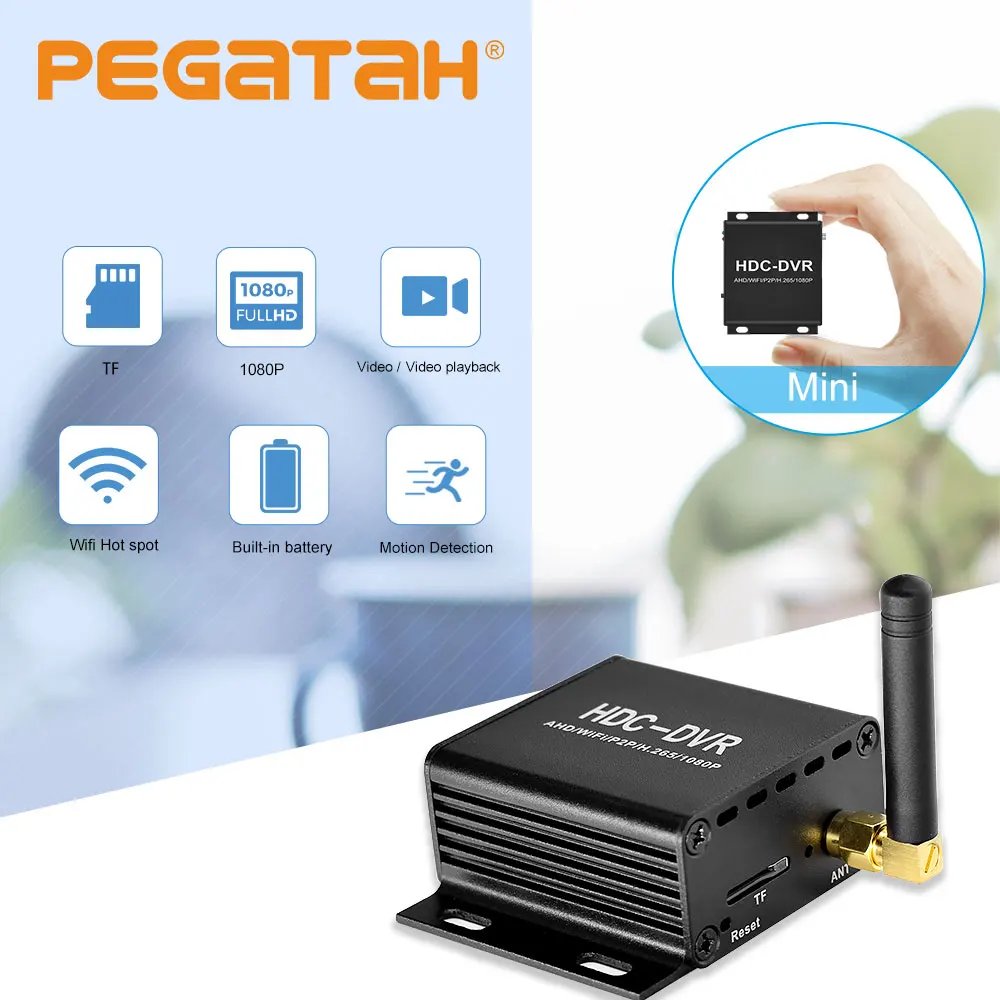 Mini Video Recorder - 3 In 1 AHD CVI TVI 128GB Card Dvr Motion Detection VGA for Surveillance CCTV Analog Cameras