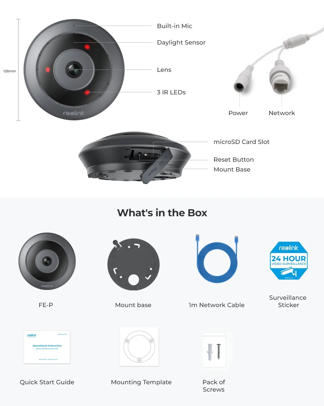 WiFi Security Camera - 2.4/5GHz Wireless Indoor Camera 2-Way Audio Smart Detection 360° Panorama PoE Cameras