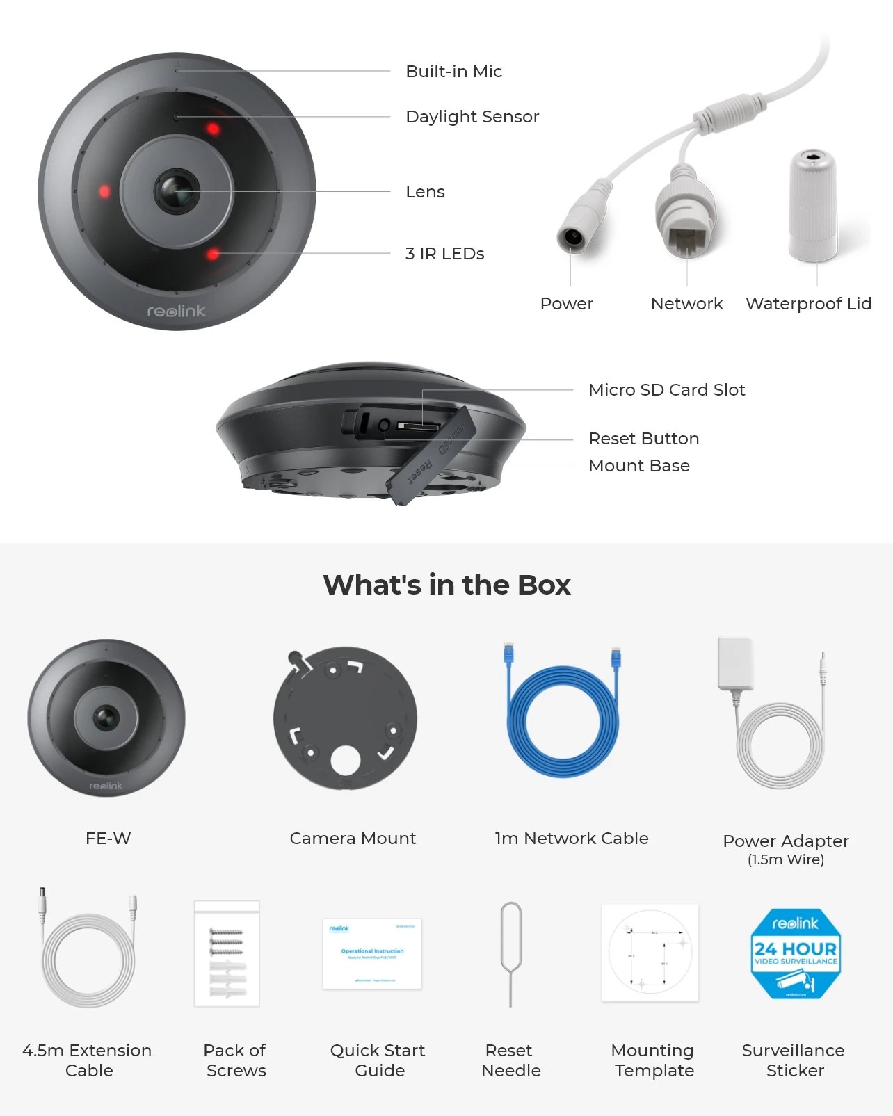 WiFi Security Camera - 2.4/5GHz Wireless Indoor Camera 2-Way Audio Smart Detection 360° Panorama PoE Cameras