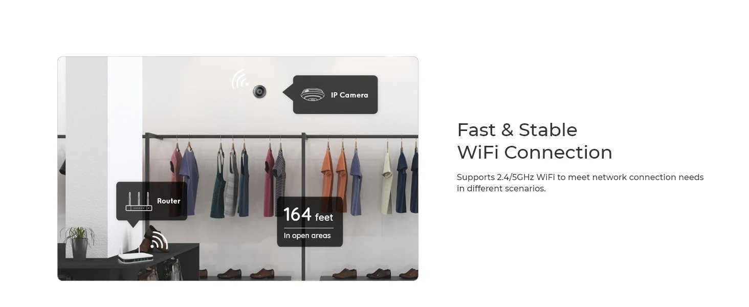 WiFi Security Camera - 2.4/5GHz Wireless Indoor Camera 2-Way Audio Smart Detection 360° Panorama PoE Cameras