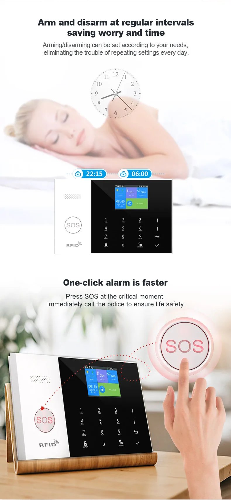 wireless Alarm System for Home - Wireless Security Alarm House Smart Life App Control work with ALexa