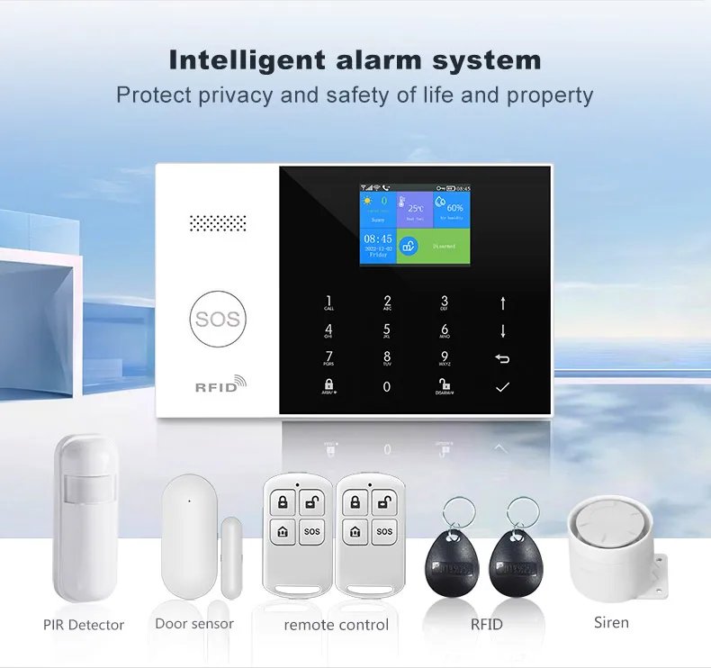 wireless Alarm System for Home - Wireless Security Alarm House Smart Life App Control work with ALexa