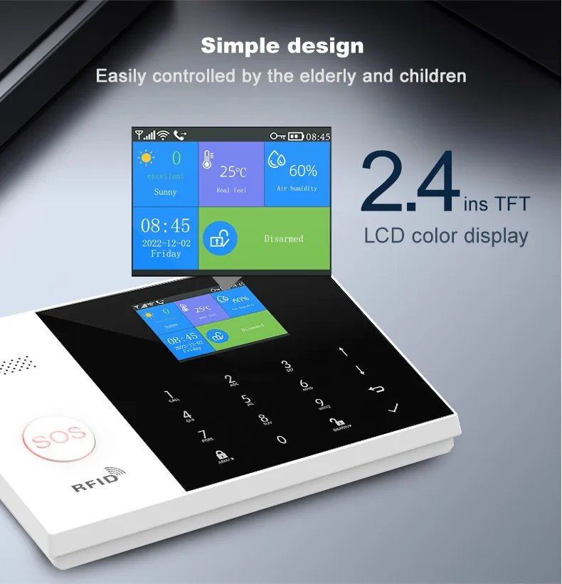 wireless Alarm System for Home - Wireless Security Alarm House Smart Life App Control work with ALexa