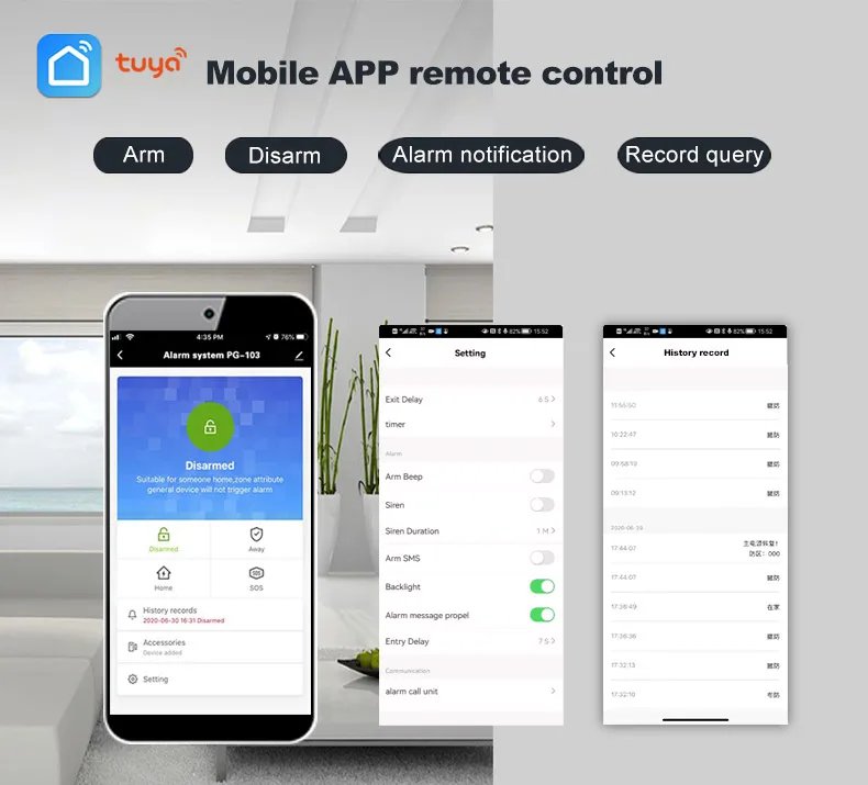 wireless Alarm System for Home - Wireless Security Alarm House Smart Life App Control work with ALexa