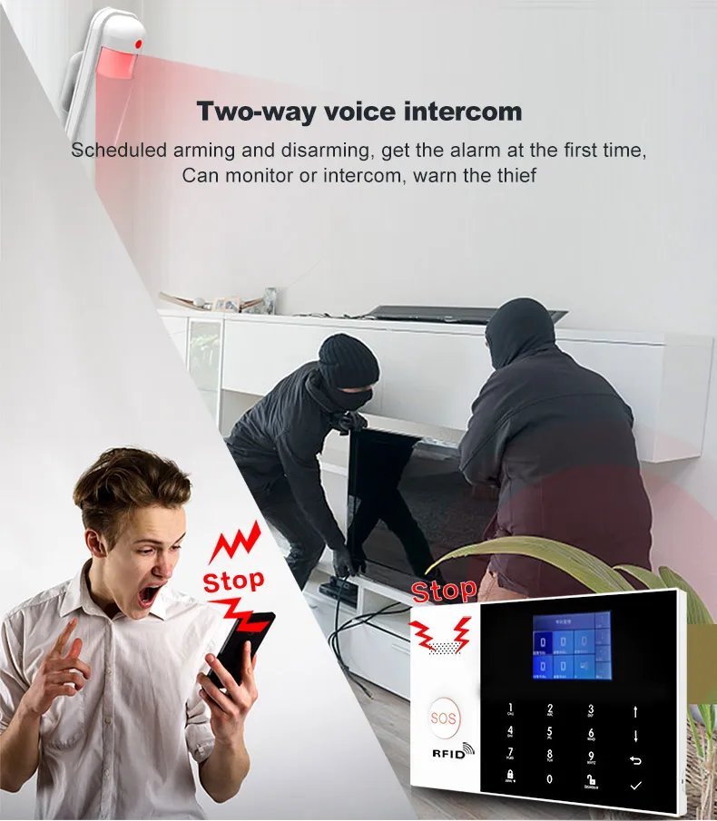 wireless Alarm System for Home - Wireless Security Alarm House Smart Life App Control work with ALexa
