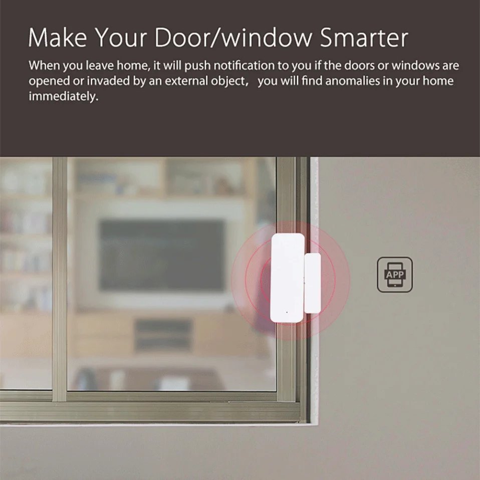 Door Sensor Contact Sensor - Open Closed Detector Smart Home Alarm Security Protection Work with Aleax Smart Life
