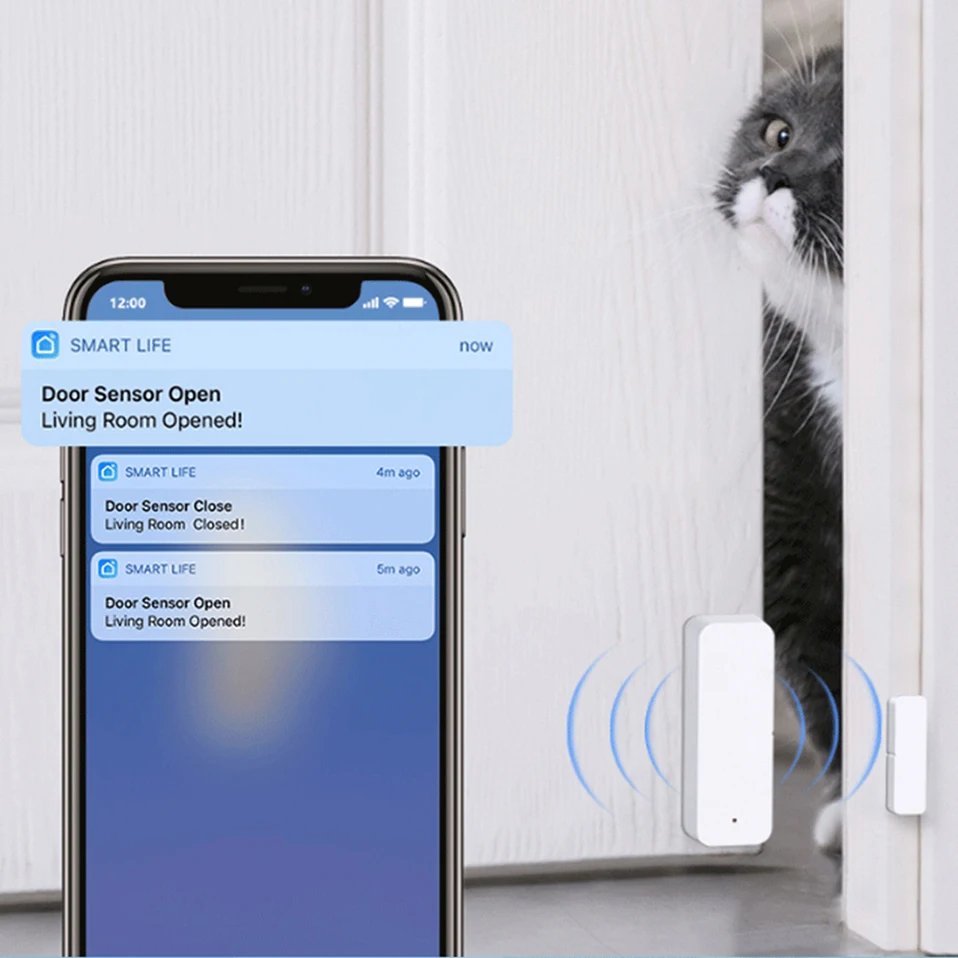 Door Sensor Contact Sensor - Open Closed Detector Smart Home Alarm Security Protection Work with Aleax Smart Life