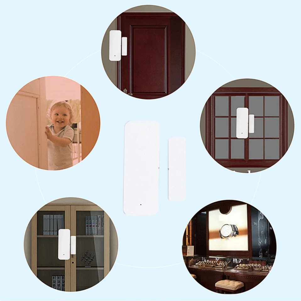 Door Sensor Contact Sensor - Open Closed Detector Smart Home Alarm Security Protection Work with Aleax Smart Life
