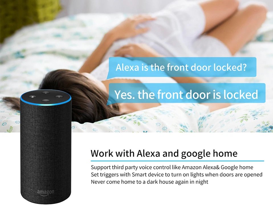 Door Sensor Contact Sensor - Open Closed Detector Smart Home Alarm Security Protection Work with Aleax Smart Life