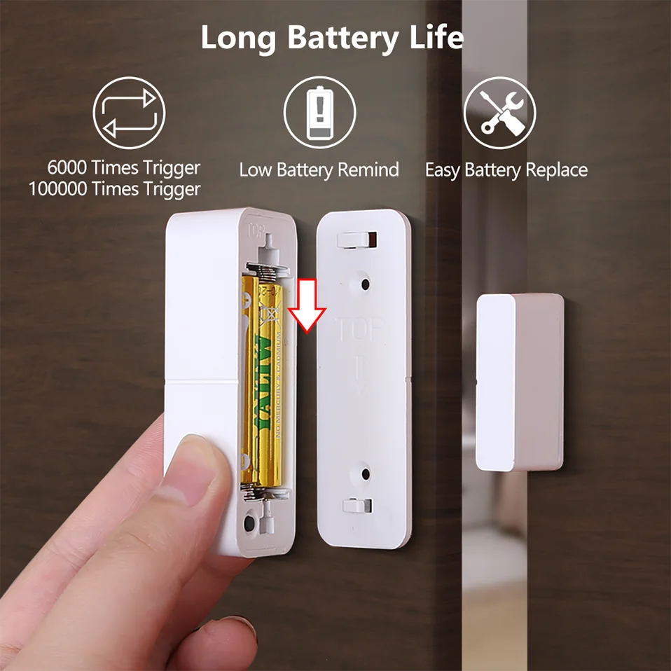 Door Sensor Contact Sensor - Open Closed Detector Smart Home Alarm Security Protection Work with Aleax Smart Life