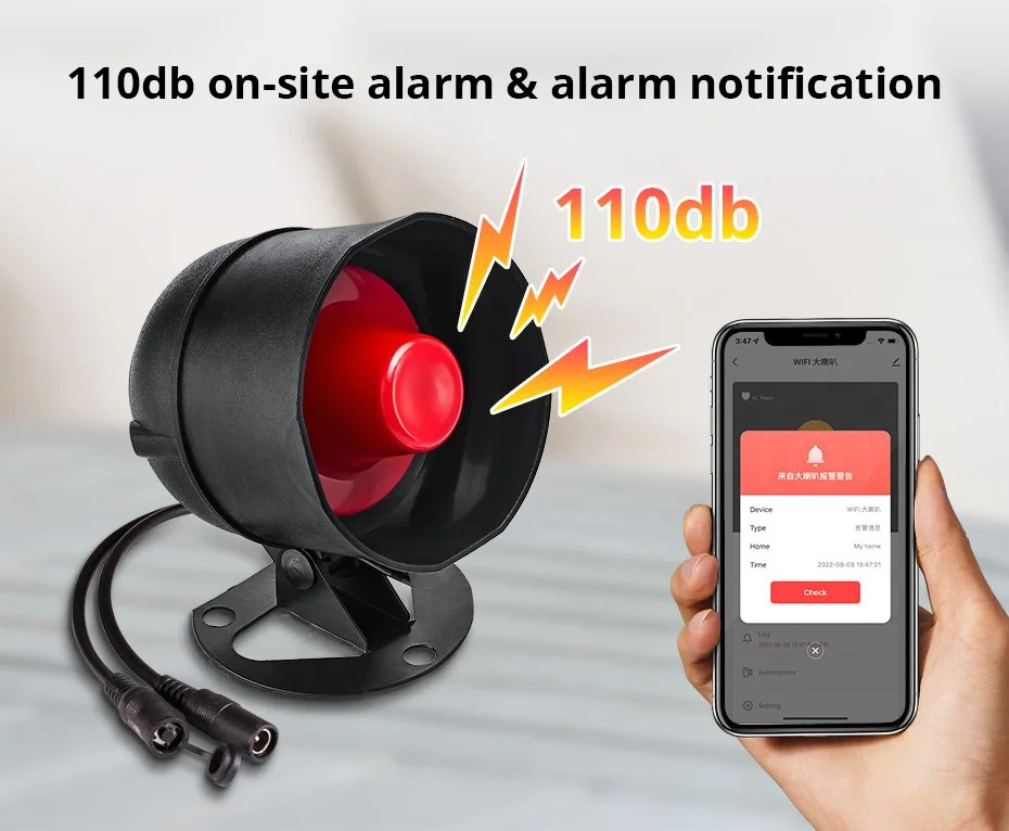 WIFI Wireless Security Alarm System - Door Sensor Compatible Google Home Alexa