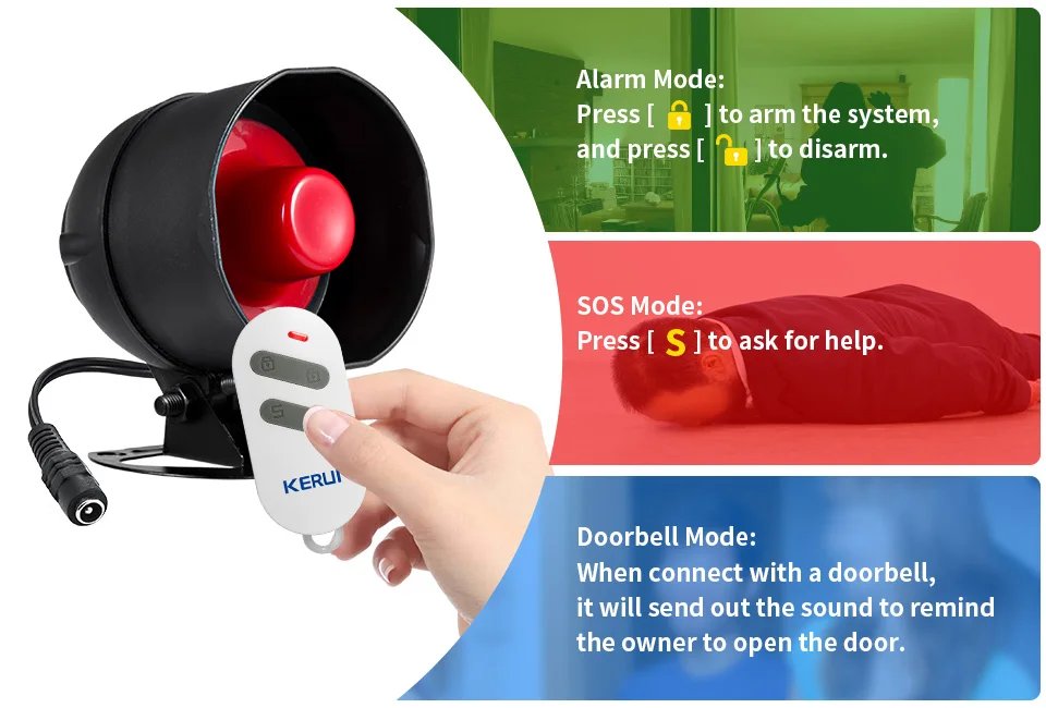 WIFI Wireless Security Alarm System - Door Sensor Compatible Google Home Alexa