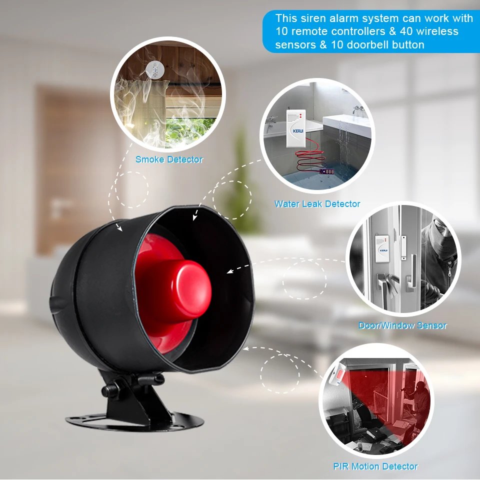 WIFI Wireless Security Alarm System - Door Sensor Compatible Google Home Alexa