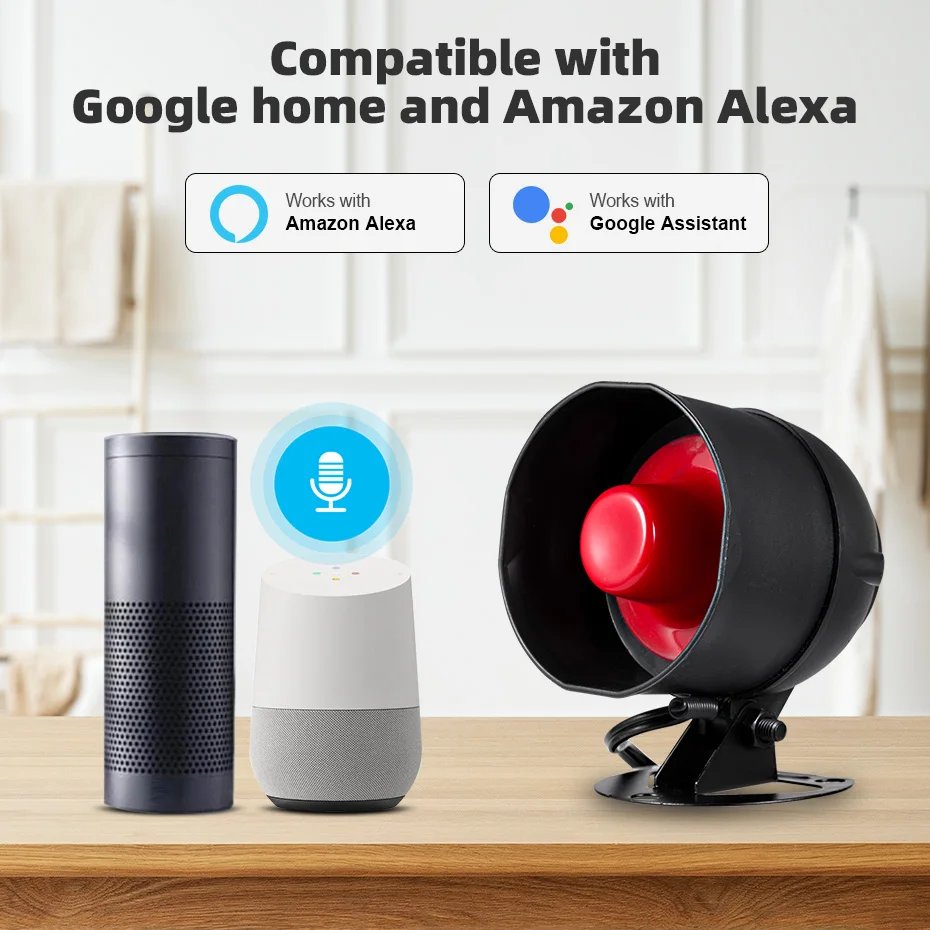 WIFI Wireless Security Alarm System - Door Sensor Compatible Google Home Alexa