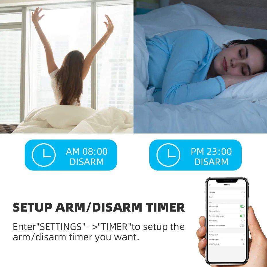 WIFI Wireless Security Alarm System - Door Sensor Compatible Google Home Alexa
