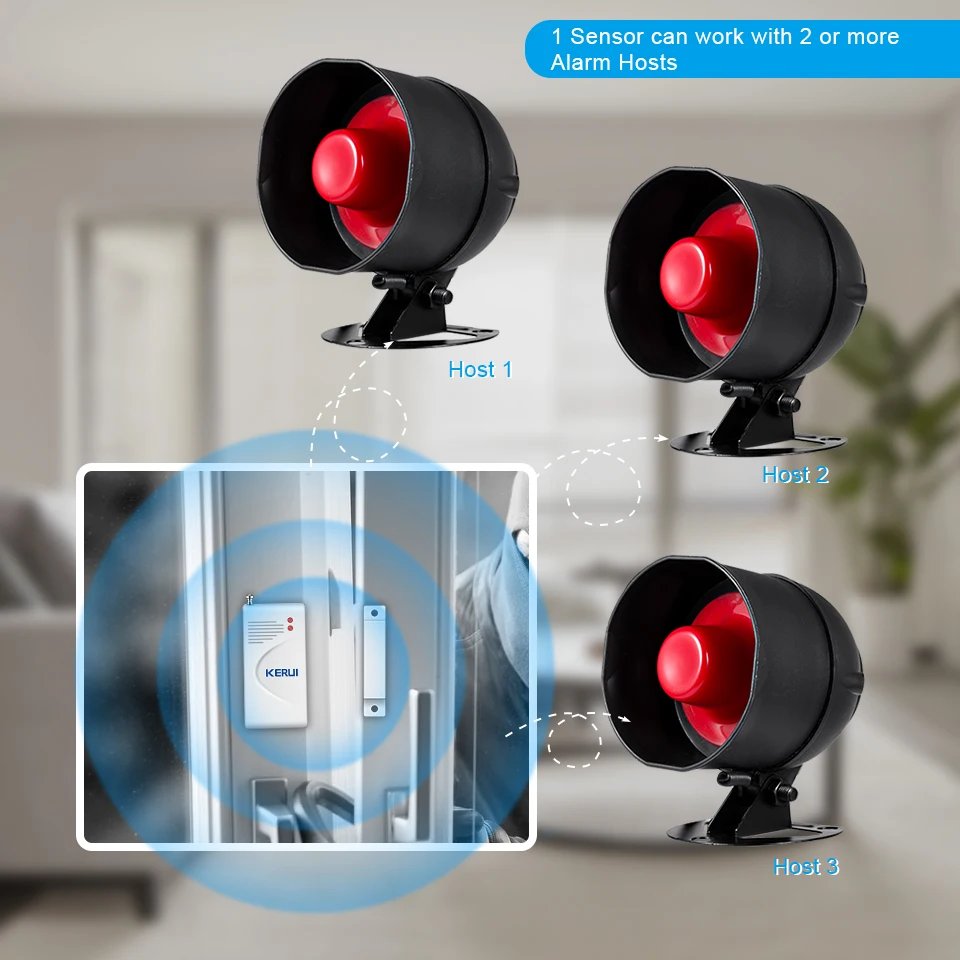 WIFI Wireless Security Alarm System - Door Sensor Compatible Google Home Alexa