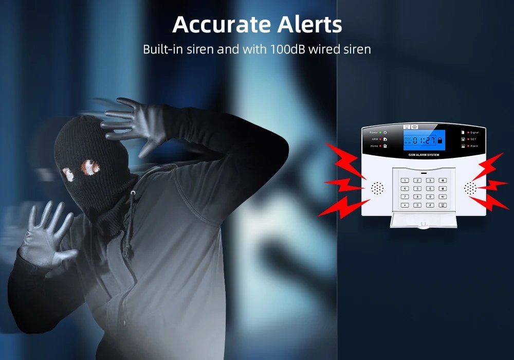 Wifi Alarm Security 433MHz Wireless - Smart Home Burglar Alarm System APP Control Motion Detector Door Sensor