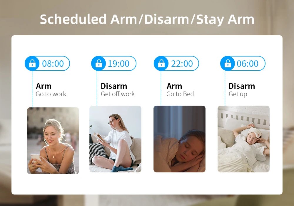 Wifi Alarm Security 433MHz Wireless - Smart Home Burglar Alarm System APP Control Motion Detector Door Sensor