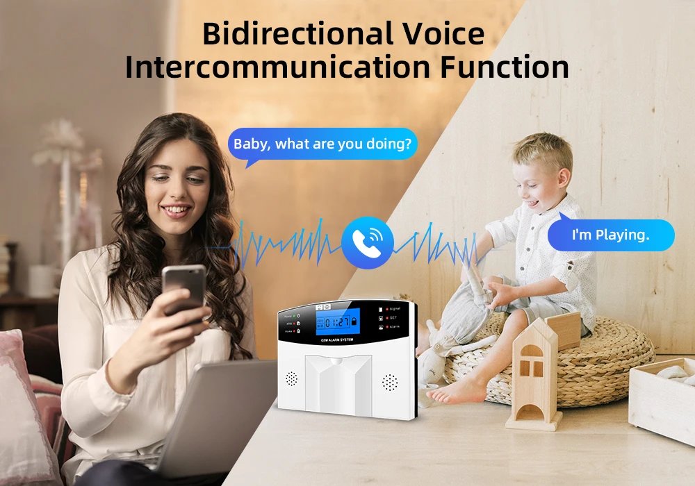 Wifi Alarm Security 433MHz Wireless - Smart Home Burglar Alarm System APP Control Motion Detector Door Sensor