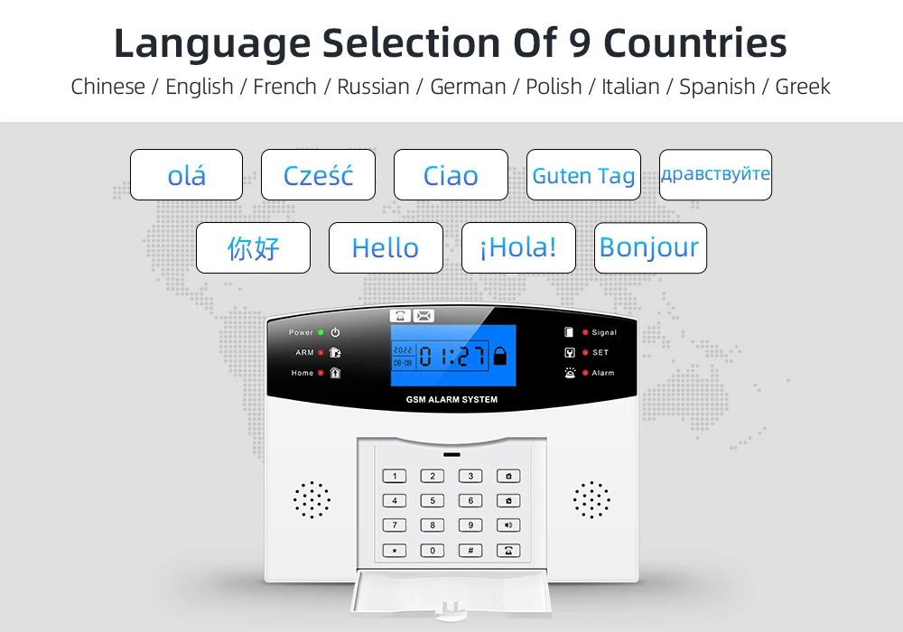 Wifi Alarm Security 433MHz Wireless - Smart Home Burglar Alarm System APP Control Motion Detector Door Sensor