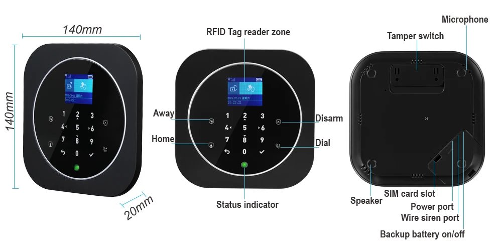 NEW Tuya WIFI W9B Alarm System for Home Burglar Security 433MHz WiFi GSM Alarm Wireless Tuya Smart House App Control