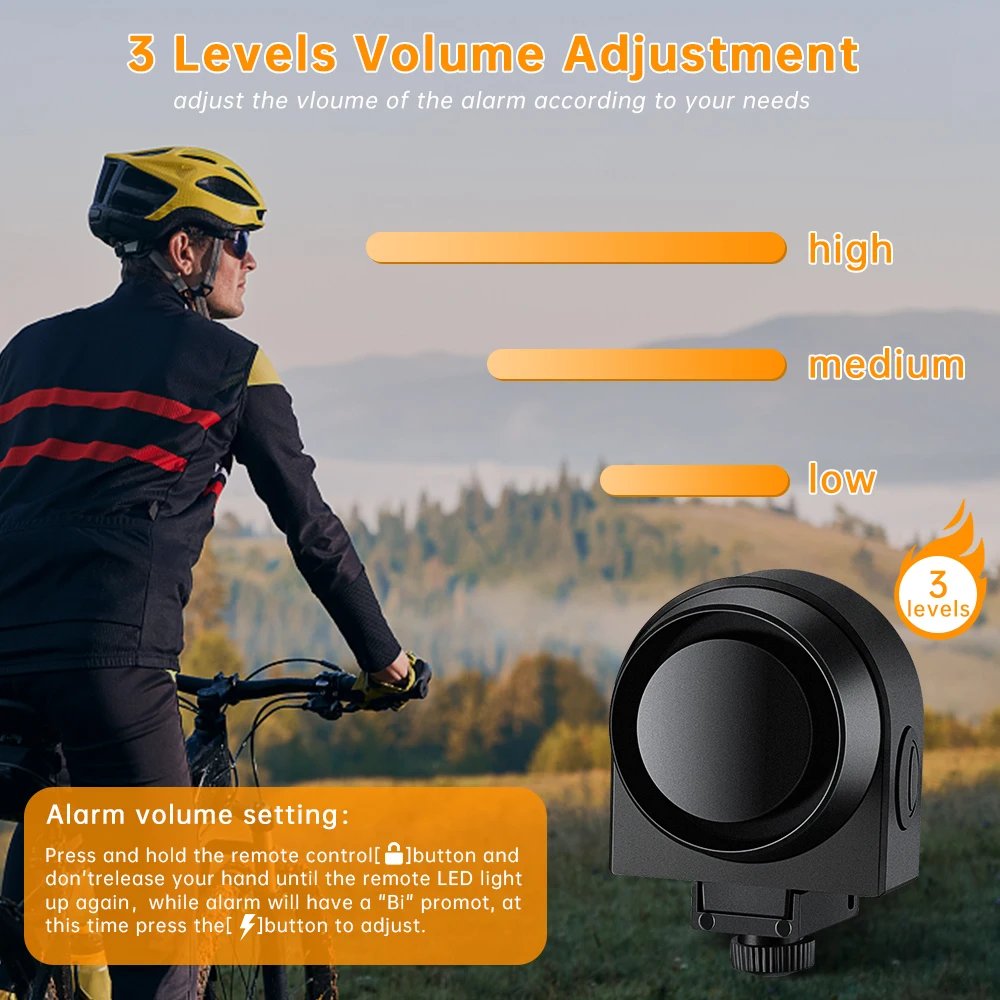 Bike Vibration Alarm Wireless - Motorcycle Alarm USB Charge Security Vibration Warning Alarm System Bike Anti Lost Reminder