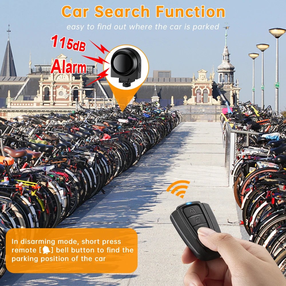 Bike Vibration Alarm Wireless - Motorcycle Alarm USB Charge Security Vibration Warning Alarm System Bike Anti Lost Reminder