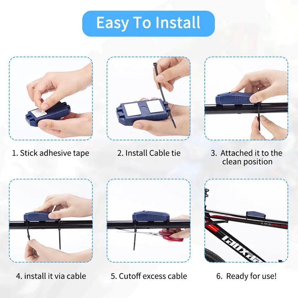 ELECTOP Wireless Bicycle Alarm - Remote Control Waterproof 110dB Anti-Theft Electric Motorcycle Scooter Bike Security Protection