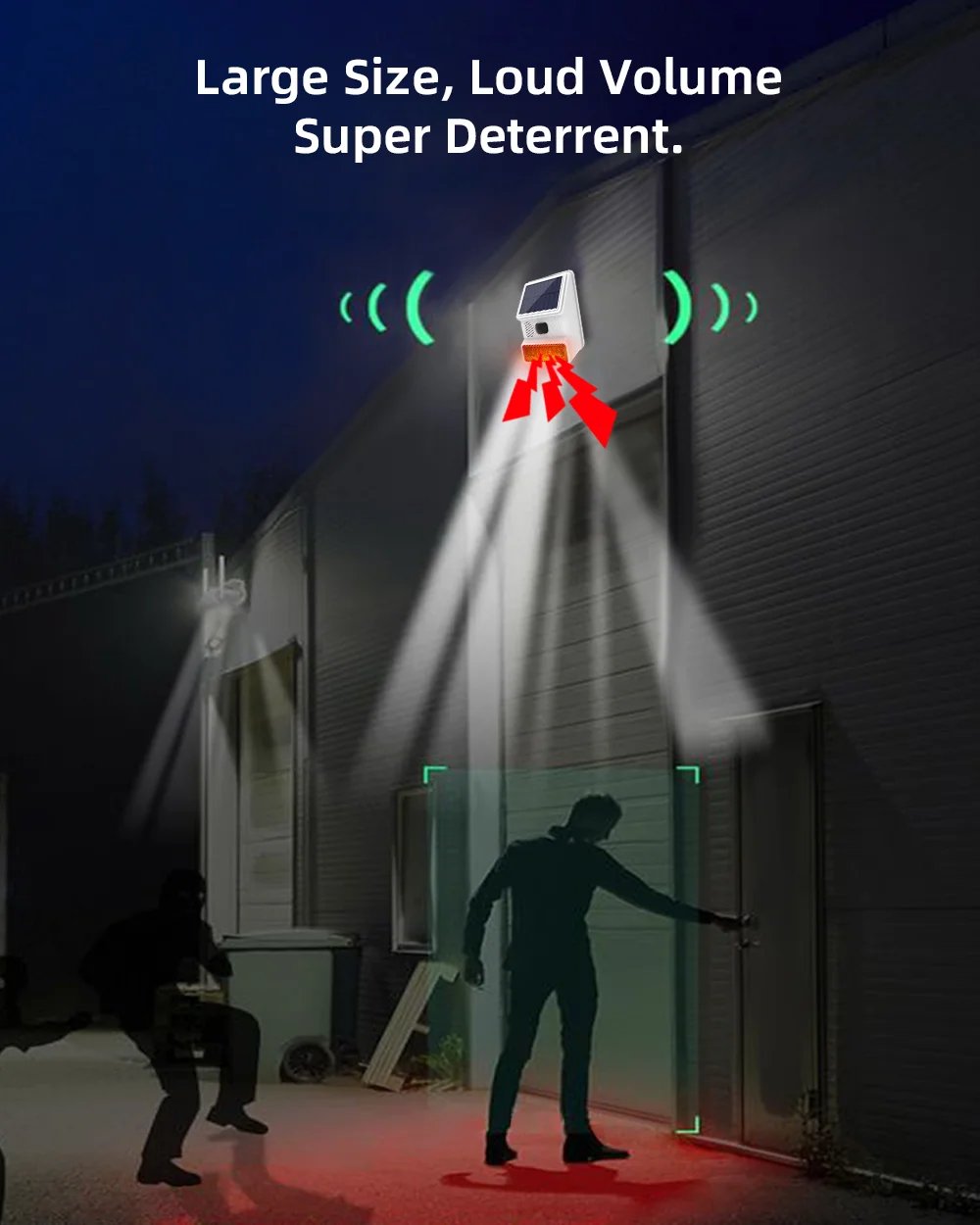 Wireless Outdoor Solar Siren Powered Strobe - Sound Flash Waterproof Alarm Siren for 433MHz Wifi GSM Alarm System