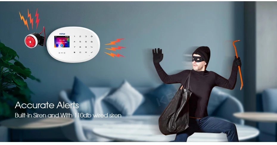 WIFI GSM Alarm System Smart Home Security - Buglar RFID APP Wireless Motion Door Sensor Detector IP Camera Siren Alexa