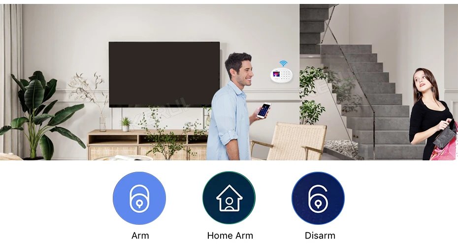 WIFI GSM Alarm System Smart Home Security - Buglar RFID APP Wireless Motion Door Sensor Detector IP Camera Siren Alexa