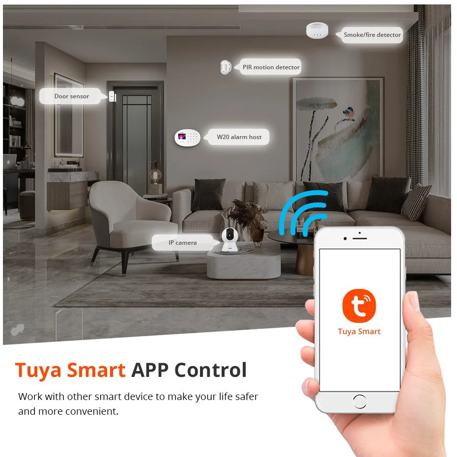 WIFI GSM Alarm System Smart Home Security - Buglar RFID APP Wireless Motion Door Sensor Detector IP Camera Siren Alexa