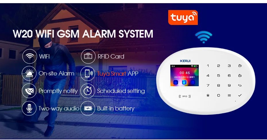 WIFI GSM Alarm System Smart Home Security - Buglar RFID APP Wireless Motion Door Sensor Detector IP Camera Siren Alexa
