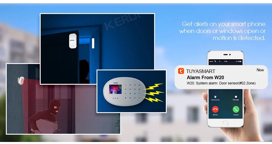 WIFI GSM Alarm System Smart Home Security - Buglar RFID APP Wireless Motion Door Sensor Detector IP Camera Siren Alexa
