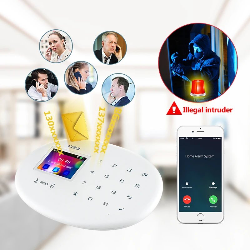 WIFI GSM Alarm System Smart Home Security - Buglar RFID APP Wireless Motion Door Sensor Detector IP Camera Siren Alexa