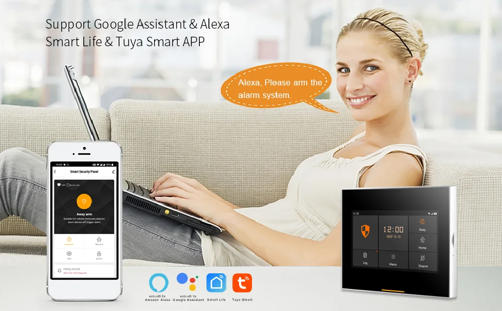 Wireless Wifi 4G Smart Home Security Alarm System - Kits For Garage and Residential Support Tuya and Samrtlife APP