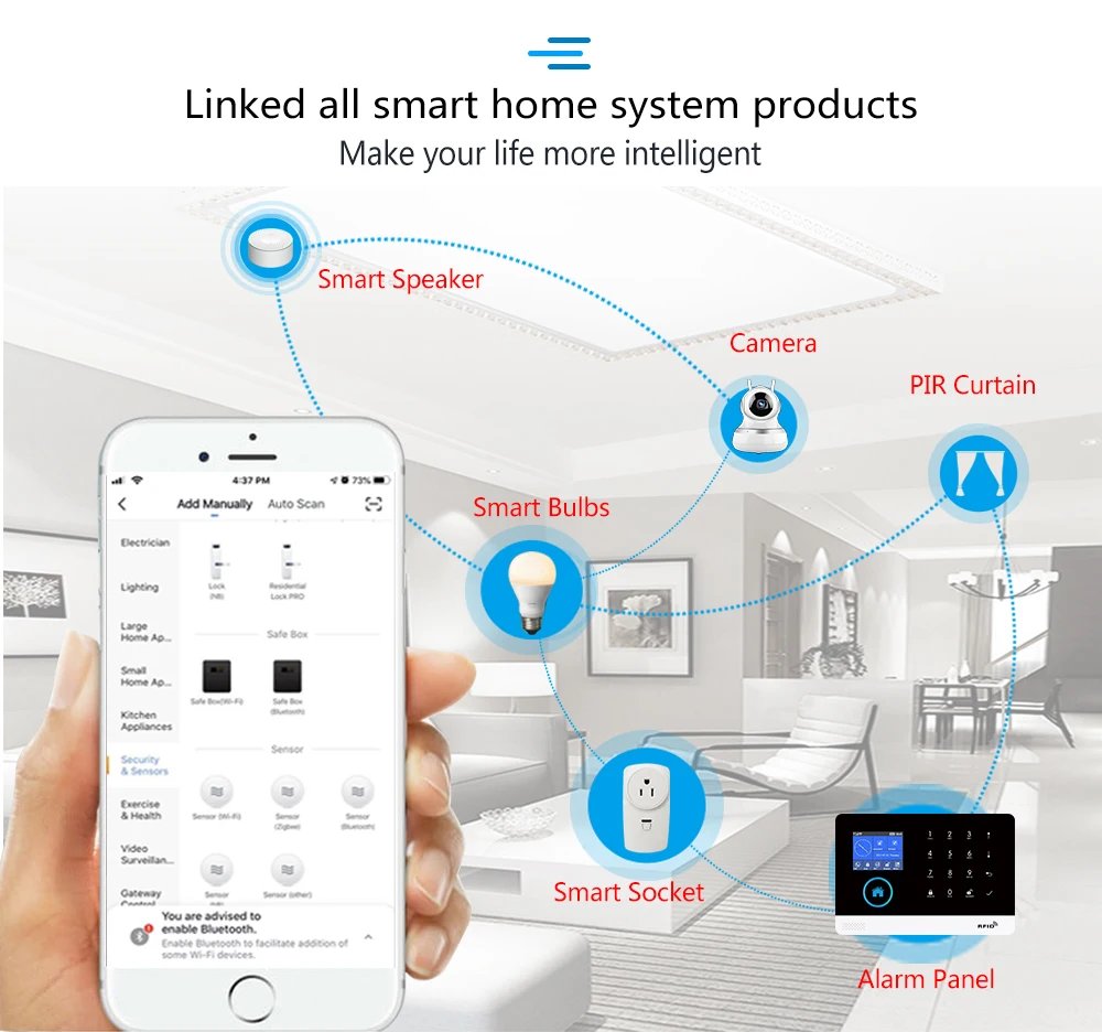 Alarm System With Motion Sensor - IP Camera Wireless Smart Home Security Support Alexa