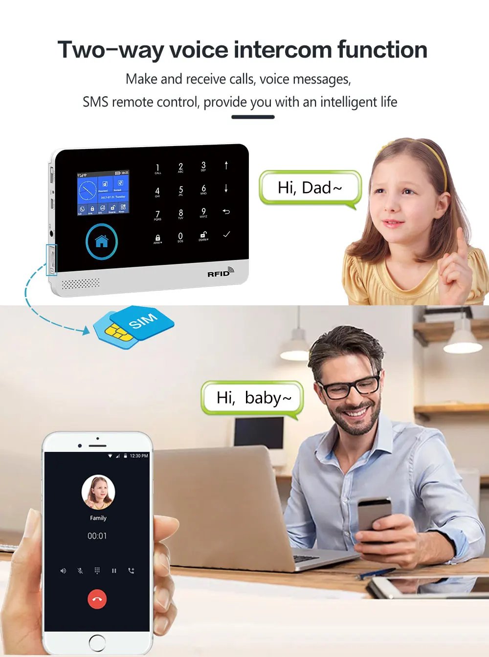 Wireless Home Alarm System - Tuya Smart Home WIFI GSM Security Alarms For Home With Motion Sensor With Alexa & Google Home Wireless Home Alarm System - Tuya Smart Home WIFI GSM Security Alarms For Home With Motion Sensor With Alexa & Google Home