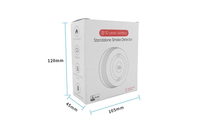 Wireless Interlinked Smoke Detector - 433MHz Connect Sensor Cover Home Fire Sound Alarm