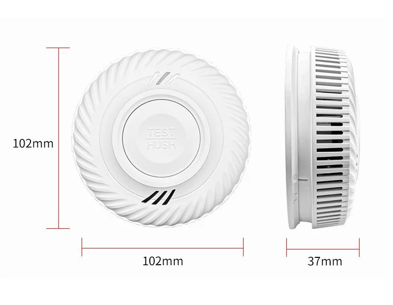 Wireless Interlinked Smoke Detector - 433MHz Connect Sensor Cover Home Fire Sound Alarm