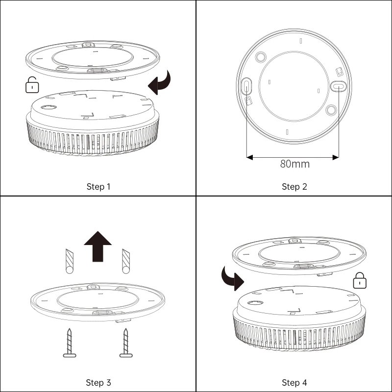 Wireless Interlinked Smoke Detector - 433MHz Connect Sensor Cover Home Fire Sound Alarm