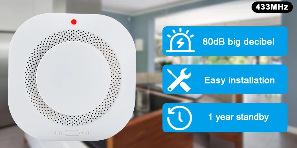 Wireless Smoke Detector Fire Alarm Sensor Protection Home Security System Firefighter Fire Equipment Work with Alarm Host