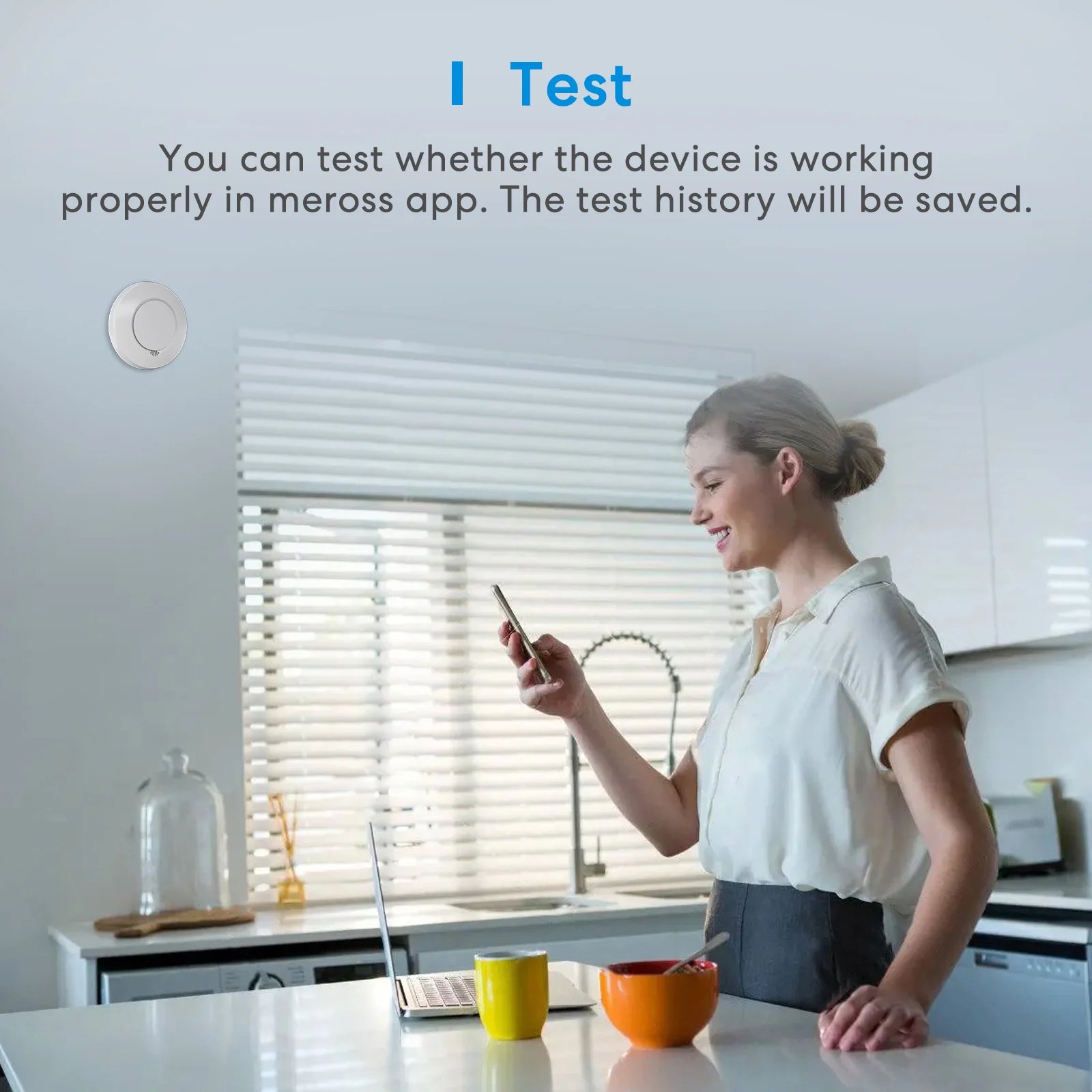 Meross Homekit Smart Smoke Detector - Sound Alert Wifi Wireless Fire Alarm Monitor For Apple HomeKit APP Remote With SmartThings