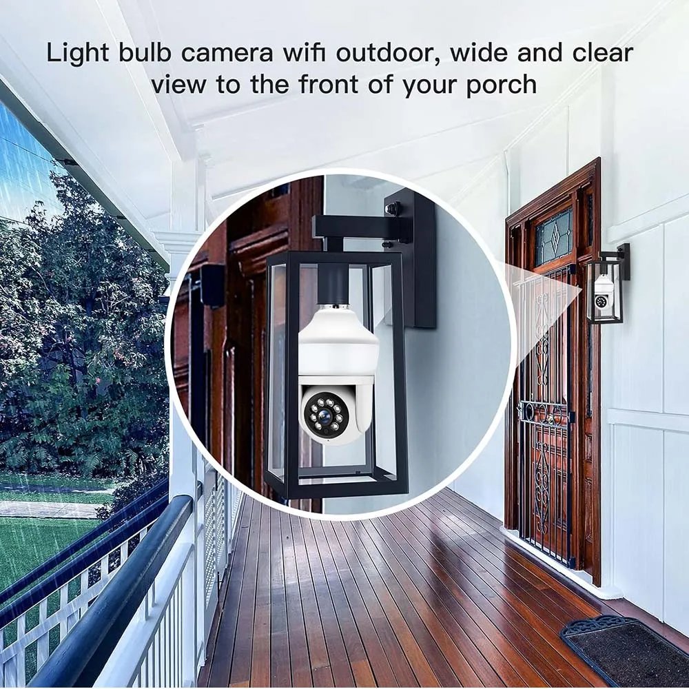 2K 3MP Bulb Camera Garden Lamp 800Lumen LED Color Night CCTV Surveillance Camera Mini WiFi IP Camera 2K 3MP Bulb Camera Garden Lamp 800Lumen LED Color Night CCTV Surveillance Camera Mini WiFi IP Camera