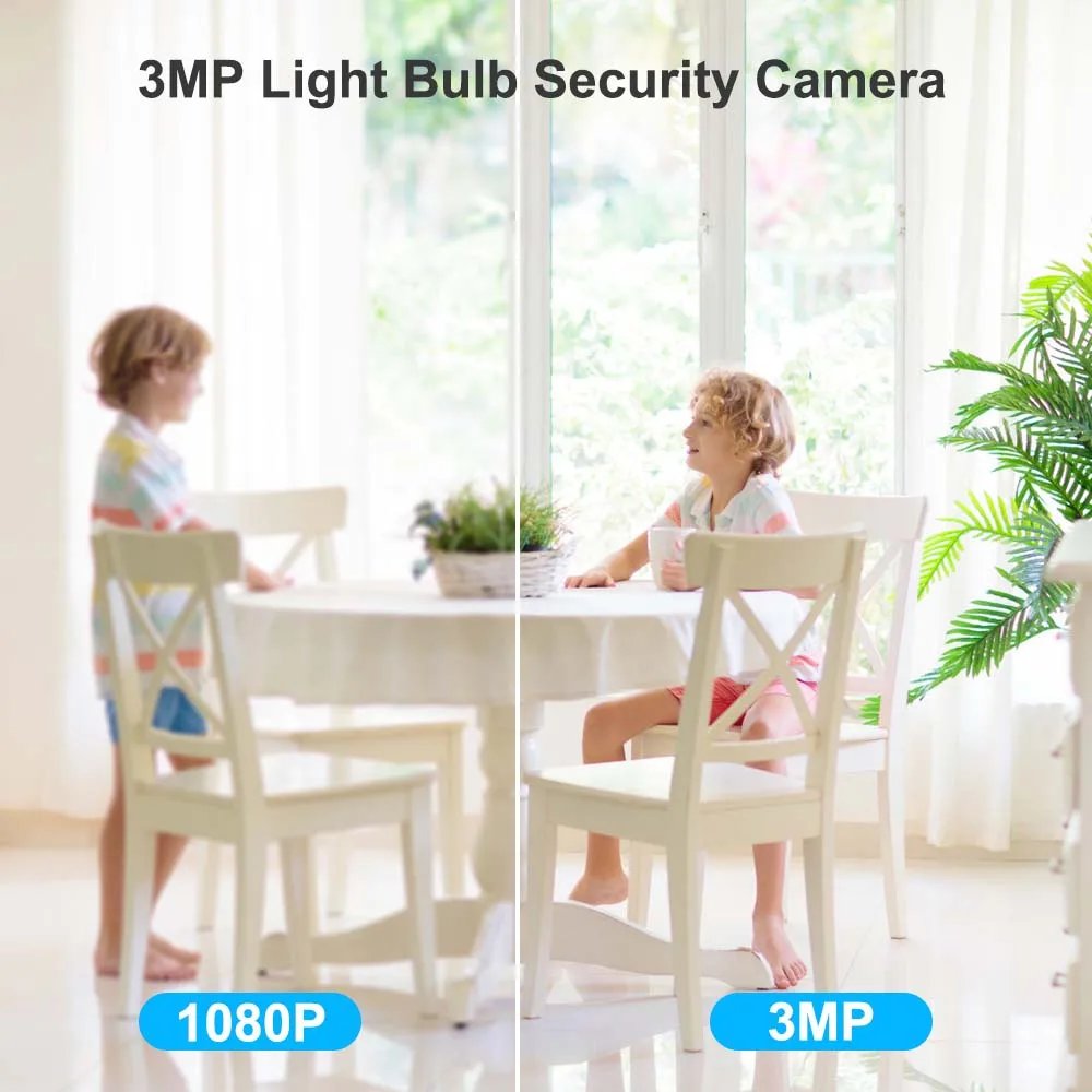 2K 3MP Bulb Camera Garden Lamp 800Lumen LED Color Night CCTV Surveillance Camera Mini WiFi IP Camera 2K 3MP Bulb Camera Garden Lamp 800Lumen LED Color Night CCTV Surveillance Camera Mini WiFi IP Camera