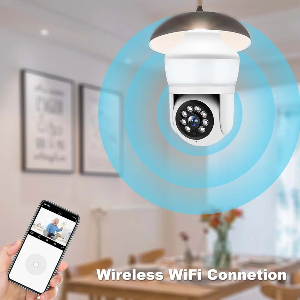 2K 3MP Bulb Camera Garden Lamp 800Lumen LED Color Night CCTV Surveillance Camera Mini WiFi IP Camera 2K 3MP Bulb Camera Garden Lamp 800Lumen LED Color Night CCTV Surveillance Camera Mini WiFi IP Camera
