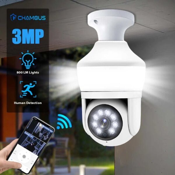 2K 3MP Bulb Camera Garden Lamp