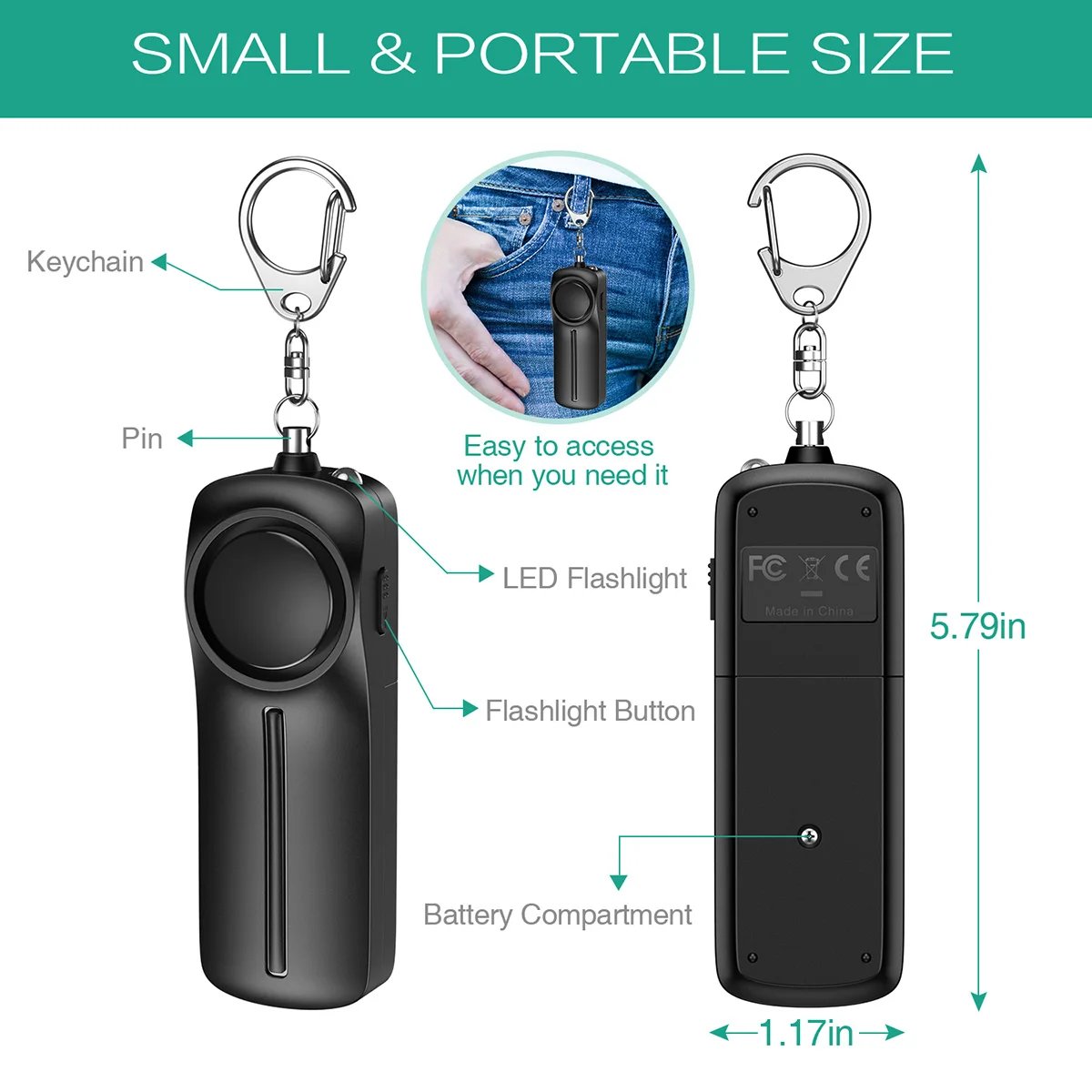 Personal Safety Alarm 130dB - Loud Emergency Keychain for Women, Children, and Self Defense